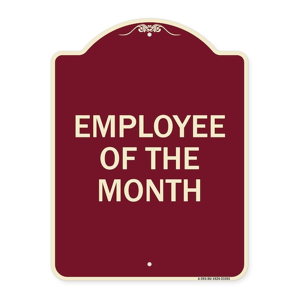 Designer Series Sign Parking Stencil, Burgundy Heavy-Gauge Aluminum Sign, 24" x 18", BU-1824-23351
